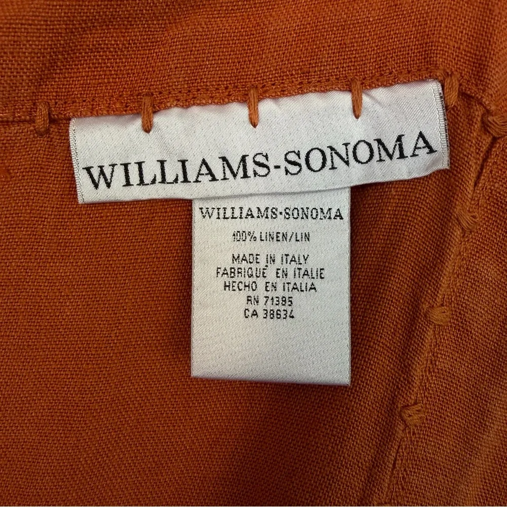 Williams-Sonoma Italian Washed Linen Table Runner • Terracotta • 100% Linen‎